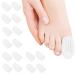 Gel toe caps Large toe 16 pieces of breathable toe protection new material silicone toe protection for bubbles chicken eyes ingrown toenails pain relief through friction and more 16 pieces white