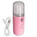 Moisturizing Face Steamer - Pocket Moisturizing Cordless Facial Humidifier Travel Cordless Face Steamer With 30ml Water Tank for Home Bedroom Pink