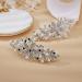 Voarge Wedding Hair Clip Rhinestone Bridal Hair Accessories Simulated Pearl Hair Clip Barrette Silver-Tone Flower Hair Piece for Women and Girls (black) - Buy Online on GoSupps.com