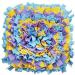 YEAKOO Dog Snuffle Mat Hand Woven Dog Sniffing Pad Soft Pet Nose Work Smell Snuffle Mat Training Feeding Foraging Skill Blanket Dog Play Mats Puzzle Toys 45cmx45cm (Yellow/Purple/Blue) Yellow / Purple / Blue