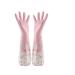 SEPTAM Cleaning Gloves Dishwashing Gloves Single Layer Household Chore Splicing Sleeve Waterproof Gloves Plush Elastic Band Mouth Rubber Gloves (Color : Pink Size : Medium)