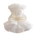 Dog dress sweet bowknot little dog rock dog wedding lace Doggie party girl with bowknot cat clothing puppy festival skirts pet dog dog tutu skirts dog dress dress l white