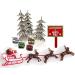 CakeSupplyShop Mini Santa Sleigh and Reindeer Miniature Christmas Holiday Trees & Presents Cake Decoration Topper Toys