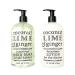 Greenwich Bay Kitchen Collection COCONUT LIME & GINGER Scented Liquid Hand Soap & Lotion Combo with Shea Butter - 16 fl oz Pump Bottles