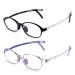 Blue Light Blocking Glasses for Kids - 2 Pack Computer/Reading/Gaming Glasses Anti Eyestrain Eye Glare Age 3-12 Boys/Girls (Black + Purple) Black+Purple