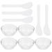 Beaupretty 5 Sets Facial Masks Mixing Stirring Bowls with Stick Spatula DIY Glass Bowls Mixing Stick SPA Applicators Cosmetic Beauty Tool 6X6X3cm 10 pcs 6X6X3cm
