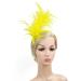 Beaupretty Fascinator Headbands 20s 50s Headband Derby Headpiece for Cocktail Wedding Tea Yellow