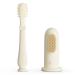 Moonkie Baby Finger Toothbrush Tongue Oral Cleaner Kit for 3 Months + 2 Pcs (Lvory) Ivory