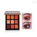 Beauty Glazed 9 Colors Eyeshadow Matte Shimmer Glitter Eye Shadow Palette Natural Waterproof Long Lasting Pigmented Eyeshadow Powder Cosmetics #02 Vibrant Orange