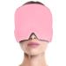 Kgduyc cooling masks for the eyes headgear to relieve hot and cold compresses reusable hat to relieve migraines eye mask (pink)