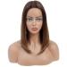 Real real hair short smooth hair wig female t shammic lace wig natural and color gradient real hair wig remy hair 150 dense ladies heat -resistant wig 12 inches