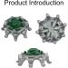 COOHLYEE 16 Pcs Golf Shoe Spikes Replacement - Easy Soft Fast Twist Studs 5mm Tooth Height - Green & Gray - Compatible with Most Golf Shoes - Buy Online on GoSupps.com