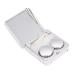 Wifehelper contact lens container mini stylish simple contact lens-travel case Movable marble surface mirror square square of soothing contact lens cases (silver)