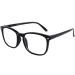 DOOViC Blue Light Filter Reading Glasses Square Frame Large Lenses Glasses with Prescription Strength 024 Black 0.0 x