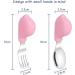 Vicloon Baby Fork and Spoon Set - Silicone Stainless Steel Cutlery for Children, Ergonomic Design for Self-Feeding (Pink Bird) - Buy Online on GoSupps.com