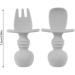 hotbestus Baby First Self Feeding Spoon Fork Set BPA Free Anti-Choke Toddler Utensils Set 100% Food Grade Infant Silicone Training Utensils for Baby Toddlers (Grey 2 Pack) - Buy Online on GoSupps.com