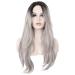 Wig Women Long Hair Grey Synthetic Brazilian Cosplay Curly Wavy Long Women Hair 80s 70s 50s 60s
