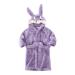 Miyanuby baby boy girls bathrobe soft flannel long arm animal hoodie morning mantle nightwear homewear for children baby young girls gift 4-5 years #3 rabbits violet