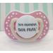Pacifier Pink personalized 50% Mom 50% Dad 6-12 months Silicone Girl Newborn Girl Birth Brillabenny 6+ MESI