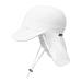 weVSwe Baby Toddler Sun Hat UPF 50+ Swim Cap Flap Neck Protection Adjustable Chin Straps UV Sun Protection Hats White 6-12 Months