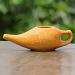Ancient Impex Ceramic Neti Pot (270 ml) + 5 Neti Salt Sachets | Natural Sinus Relief - Orange Crackle Pattern - Buy Online on GoSupps.com