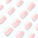 24 PCS White French Tip Press on Nails Pink False Nails | Glossy Square Fake Nails for Women | Full Cover Stick on Nails - A Style - Buy Online on GoSupps.com