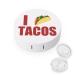 I Love Tacos Round Case For Contact Lens Kit Storage Box with Mirror Printed