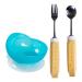 Adaptive Utensils for Arthritis Spoons Forks Set Weighted Non-Slip Handles & Rubber Strap Disabled Patient Arthritis Elder Utensil Removable Flexible Rotating Eating Tablewares