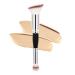 Falliny Makeup Brushes  Double-Ended Angled Foundation Concealer Makeup Brush Flawless Brush for Blending  Blush  Bronzer  Buffing  Flawless Powder Cosmetics Angled Foundation Makeup Brush
