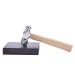 BENECREAT 6 Long Iron Jewelry Making Hammer with Wood Handle and Black Rubber Bench Block for Jewelry Making and Metal Smiting Iron Hammers With Rubber Bench Block