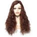24-Inch Long Curly Dark Brown Synthetic Wig for Women - Free Wig Cap Included | Stylish Middle Part Hair - Buy Online on GoSupps.com