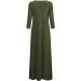 Jacansi Women's Boat Neck Maxi Dress with Pockets - 3/4 Sleeve, L Green - Buy Online on GoSupps.com