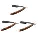 minkissy 3pcs Cutlery Holder Hand Razor Safe Razor Men's Razor Metal Wooden Manual Knife Holder