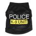 Doggie Style Store Black Police K9 Unit Dog Pet Puppy Vest Top 4 Sizes T Shirt Security Guard T-Shirt Fancy Dress Outfit Cop Policeman Uniform Size L
