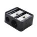 lujiaoshout Professional Cosmetic Pencil Sharpener Double Holes for Eyebrow Lip Liner Eyeliner School Office Supplies