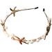 Minkissy 1pc Sea Star Hair Hoop Pearl Design Head Hoop Attractive Alloy Headband Wedding Headdress for Female