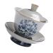 1 Set Sancai Gaiwan Kung Fu Teacup Chinese Cover Bowl China Office Drinking Teacup Ceramics Tray Assorted Color 11.3X10.5CM