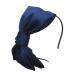 amangul Elegant Satins knot Headband Party Hairhoop Fashion Lady Headpiece Costume Accessories Female Formal Wear Headdress(Navy Blue)