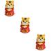 Hoement 3 pcs Year of The Tiger Bobble Head Ornament Lucky Fortune Figurine Tiger Year Figurines feng Shui Chinese Zodiac Figurines Nativity Decor Shape Toys Office Statue Lucky Bag Resin Redx3pcs 6X6X9.5CMx3pcs