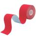 Red Kinesiology Tapes Waterproof - Latex Free Muscle & Physio Tape 5M Roll Strong Grip Medicated Glue Sports Tape Strapping for Ankle Knee & Shoulder-Includes E-Manual with Instructions