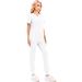 Women's Scrubs Set - White XL Jogger Pants & V-Neck Top, Stretchy Nurse Uniform with Pockets - Buy Online on GoSupps.com