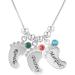 Personalized Sterling Silver Mom Necklace with Baby Name Charms and Birthstone Feet - Mother's Day Gift - Buy Online on GoSupps.com