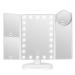 LeeWent Makeup Mirror Vanity Mirror with Lights  Bathroom Adjustable Brightness Mirrors 1X/2X/3X/10X Magnification and Touch Screen Trifold Makeup Mirror Two Power Supply Modes Women Gift White