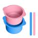 YXRRRving silicone-pot wax heating feed silicone wax bowl for wax warmer non-stick-coated replacement-loan L-pot reusable melting wax pink/blue bowl + stirring stick
