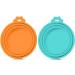 SLSON 2 Pack Pet Food Can Cover - Universal Silicone Cat Dog Can Lids (Orange+Blue) - Fits 3 Standard Size Cans - Buy Online on GoSupps.com