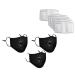 PM2.5 Activated Carbon Filters 5 Layers Replaceable Anti Haze Filter Paper(6pcs Filters+3pcs Masks)