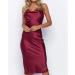 TIFENNY Women's Milk Silk Soft Sleeveless Backless Formal Dress - Wine, Medium - Buy Online on GoSupps.com