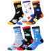 Kids Boy Socks Cotton Sport School Novelty Funny Crew Children Toddler Boys Socks 6 Pairs Space 6-8 Years