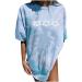 Womens Vintage Oversized T Shirts Teen Girls Casual Short Sleeve Tops Moon and Sun Print Christian Faith Blouse X-Large Light Blue-3