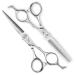 Titan Scissors Set | Thinning Scissors | Titanium Coating Hair Cutting Japanese Style Scissors | Proffesional Barbering Scissors | Sharp Edge | Hand Made Steel 6" inch